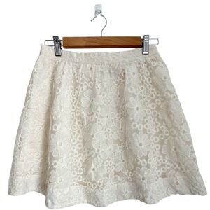 Lace Mini Skirt M Floral Rhyme Los Angeles Cream Ivory Boho Cottagecore Festival